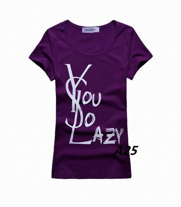 YSL short round collar T woman S-XL-229